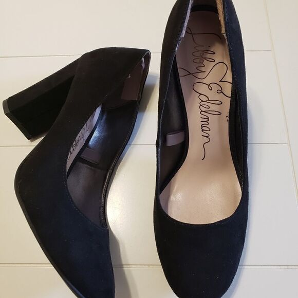 Libby Edelman Black Suede Pupms - Picture 2 of 5